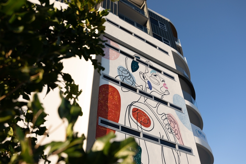 The Picasso-inspired artwork at Cube’s Mooloolaba apartment project